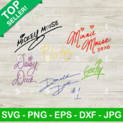 Disney Characters Signature Hand Writer SVG