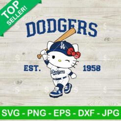 Hello Kitty in Dodgers Uniform SVG