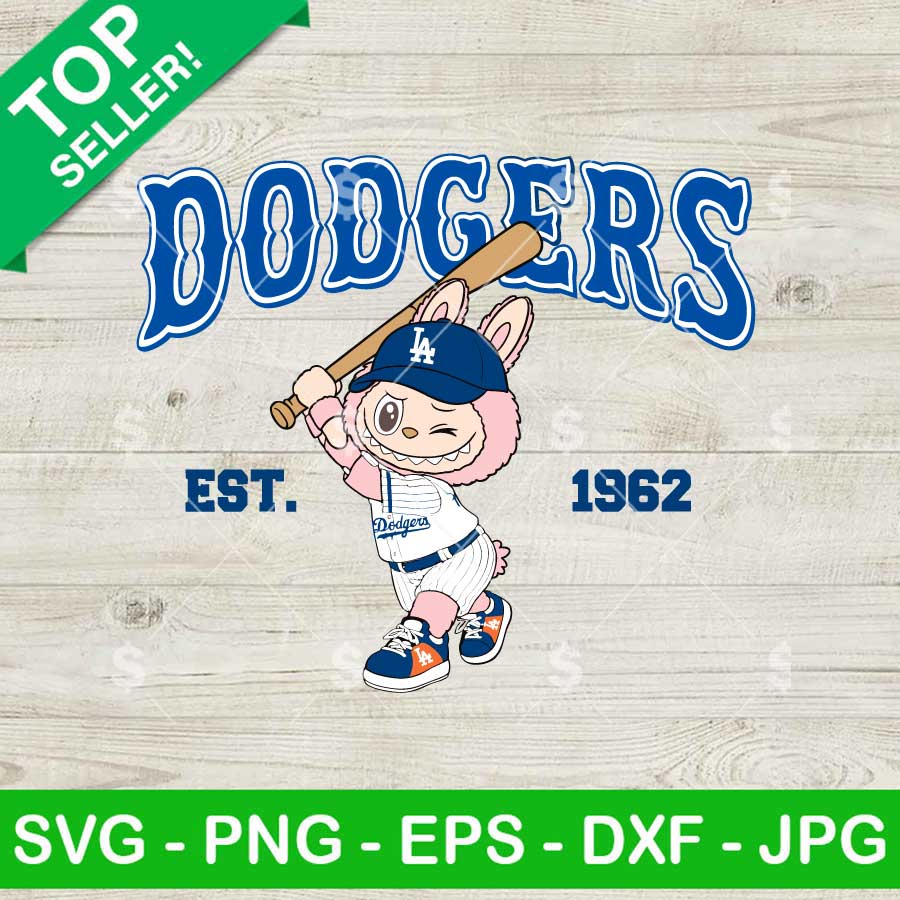 Labubu LA Dodgers Baseball SVG