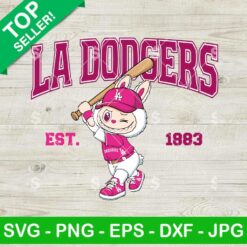 Labubu Pink Los Angeles Dodgers SVG