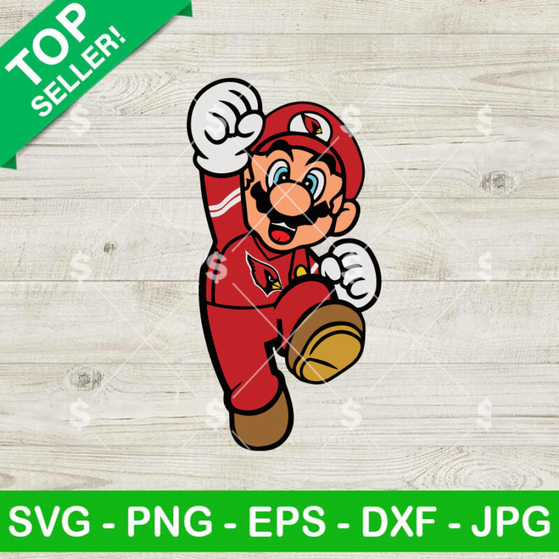 Super Mario Arizona Cardinals Football SVG