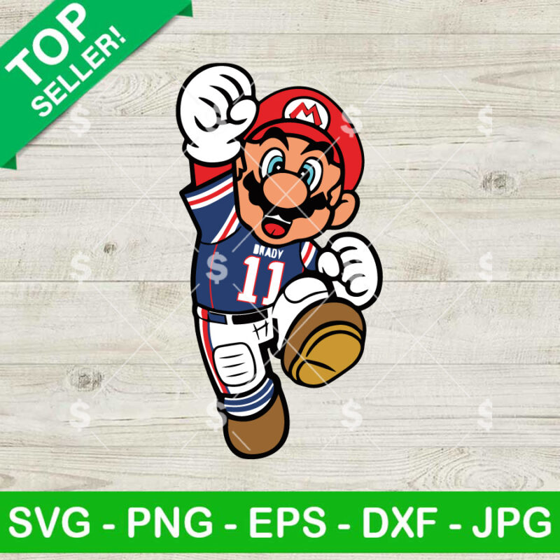 Super Mario Patriots Football SVG