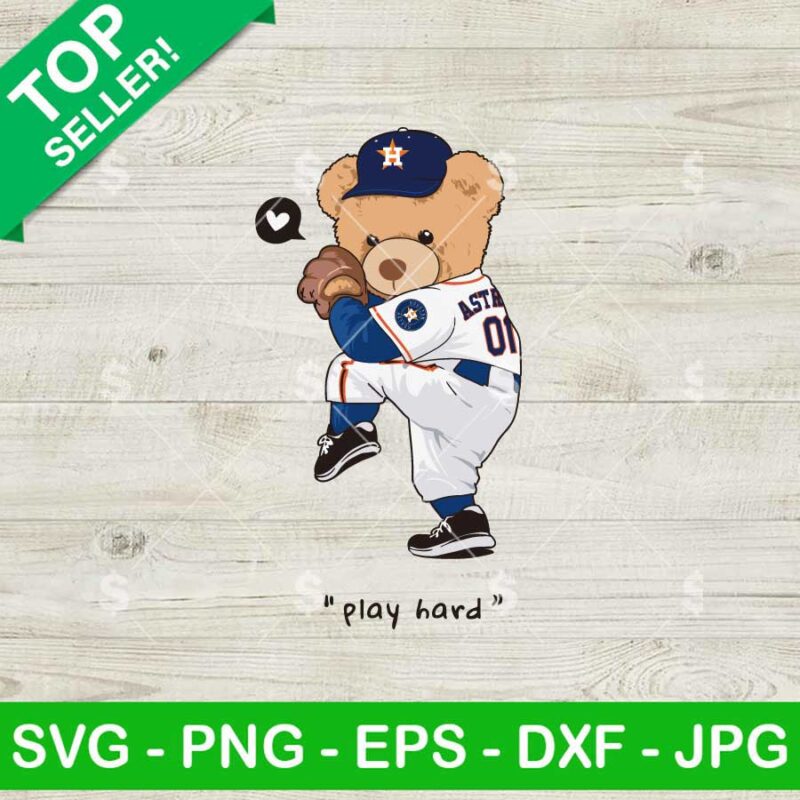 Teddy Bear Astros Baseball SVG