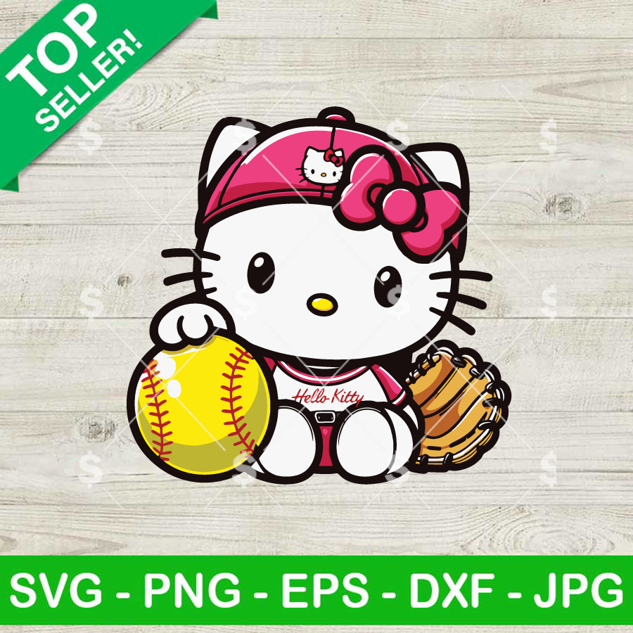 Hello Kitty Softball SVG