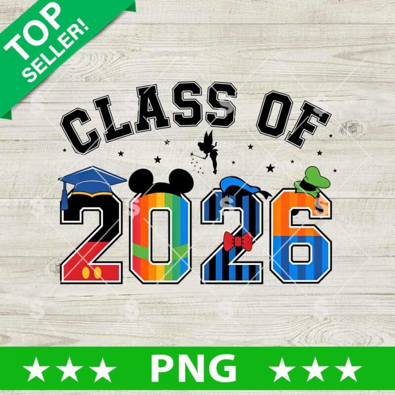 Class Of 2026 Disney Characters PNG