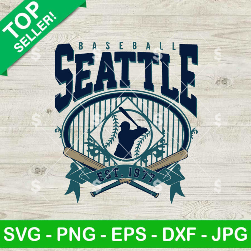 Baseball Seattle Est 1977 SVG
