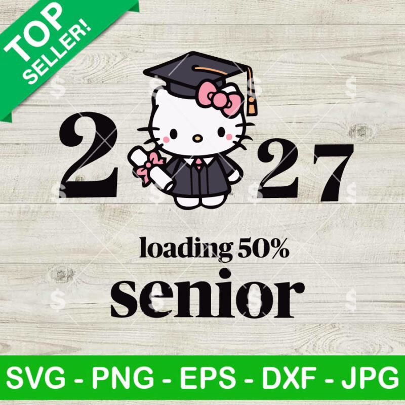 2027 Senior Loading Hello Kitty SVG