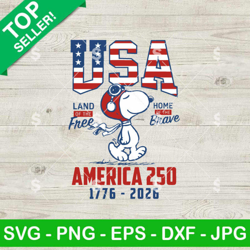 USA America 250 Years Snoopy SVG