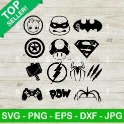 Superheroes Logo Bundle SVG