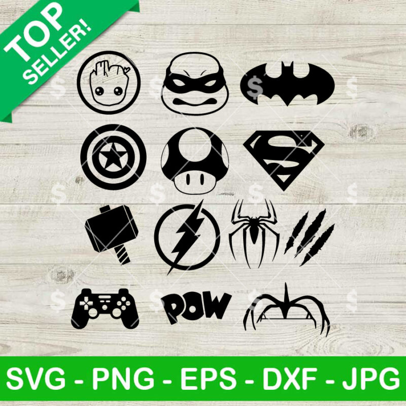 Superheroes Logo Bundle SVG