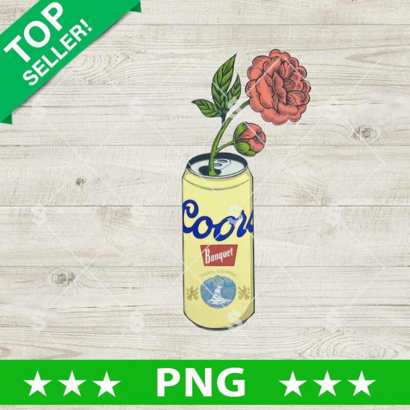 Coors Banquet Beer Floral PNG
