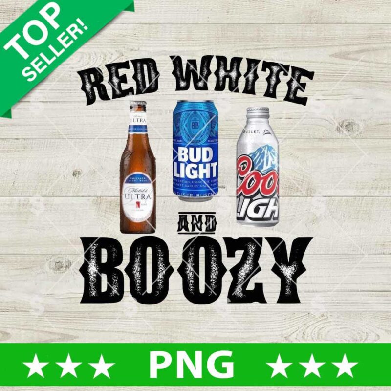 Red White And Boozy Bud Light Beer PNG