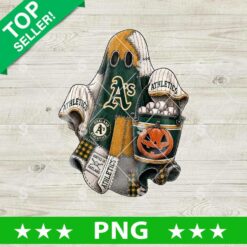 Oakland Athletics Boo Ghost Patchwork PNG