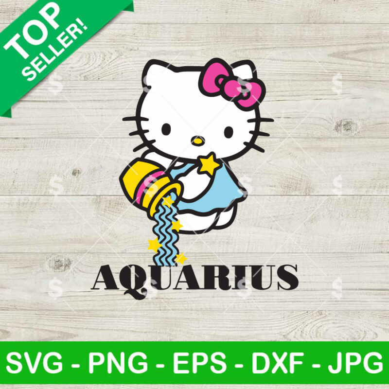 Hello Kitty Aquarius Zodiac SVG