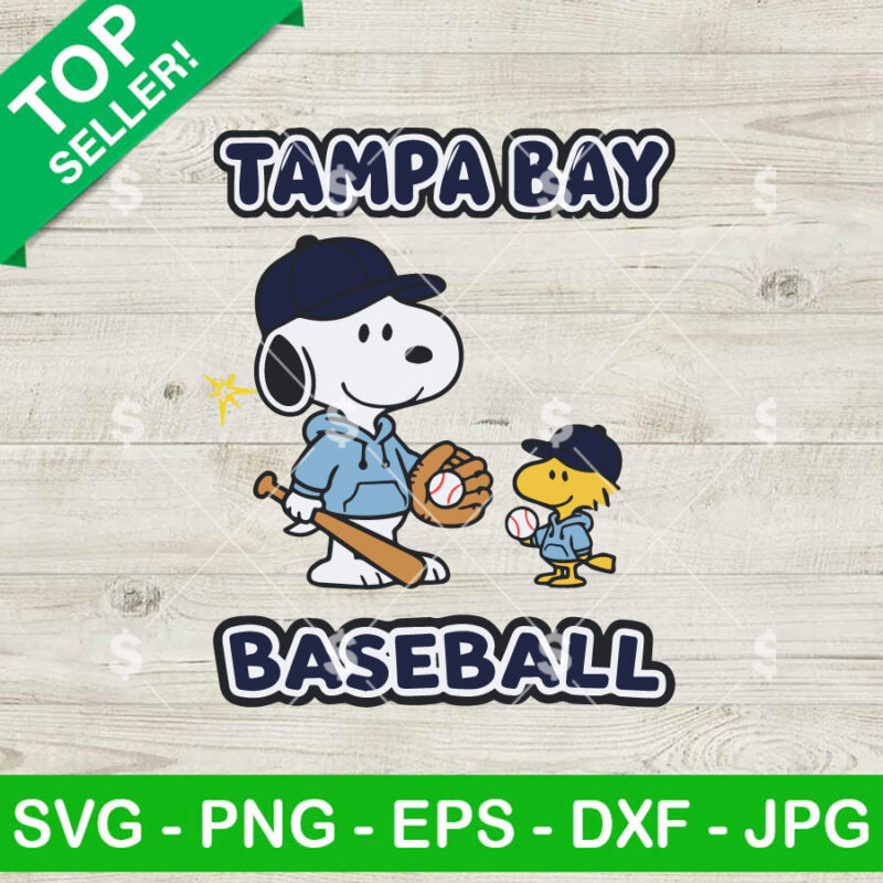Tampa Bay Baseball Snoopy And Charlie Brown SVG