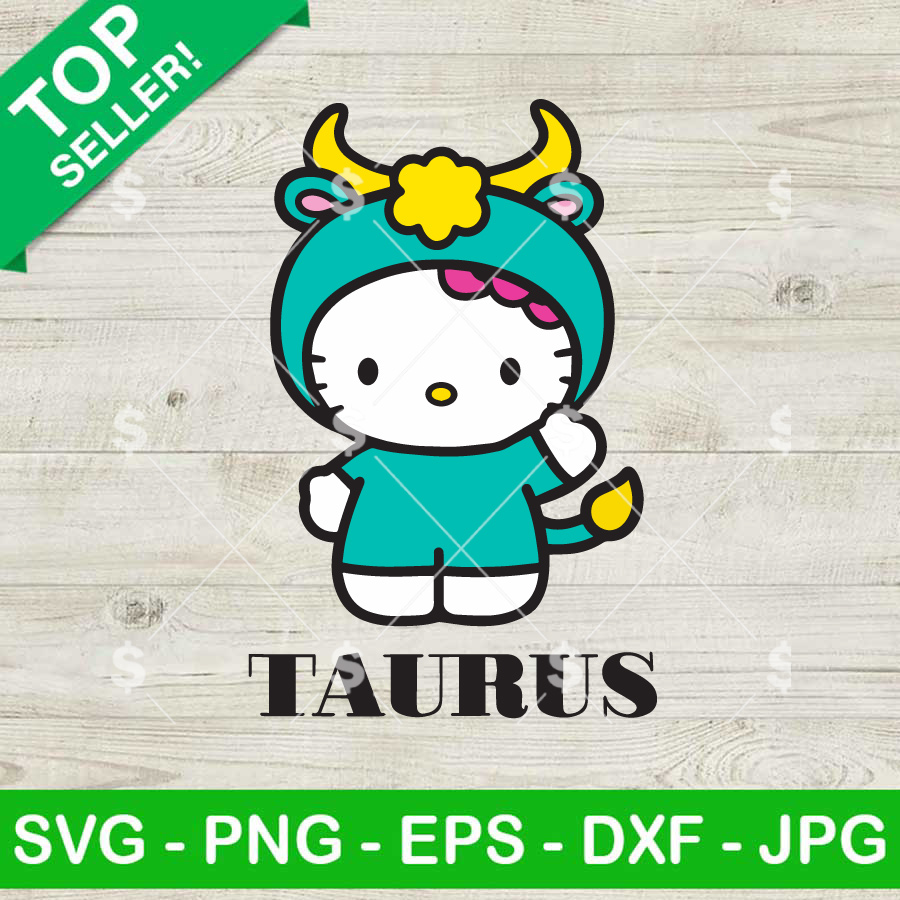 Hello Kitty Taurus Zodiac SVG