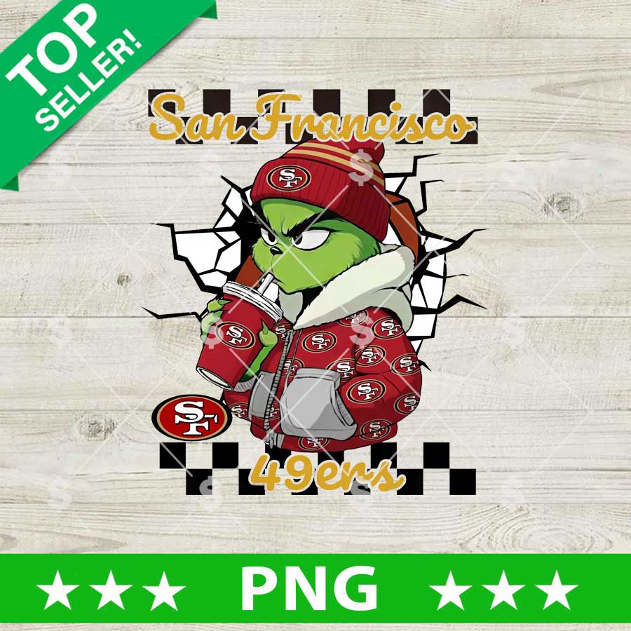San Francisco 49ers Grinch Drink Coffee PNG