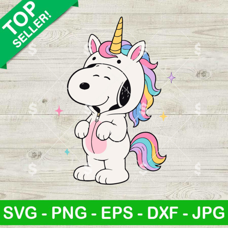 Snoopy Unicorn Costume SVG