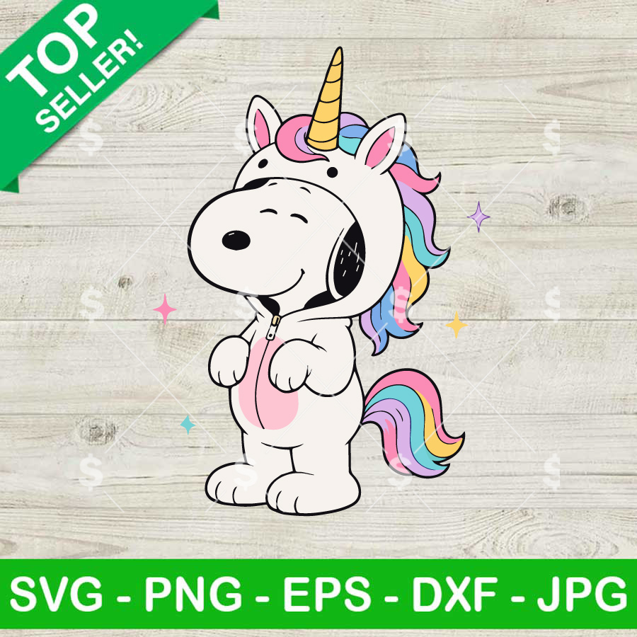 Snoopy Unicorn Costume SVG