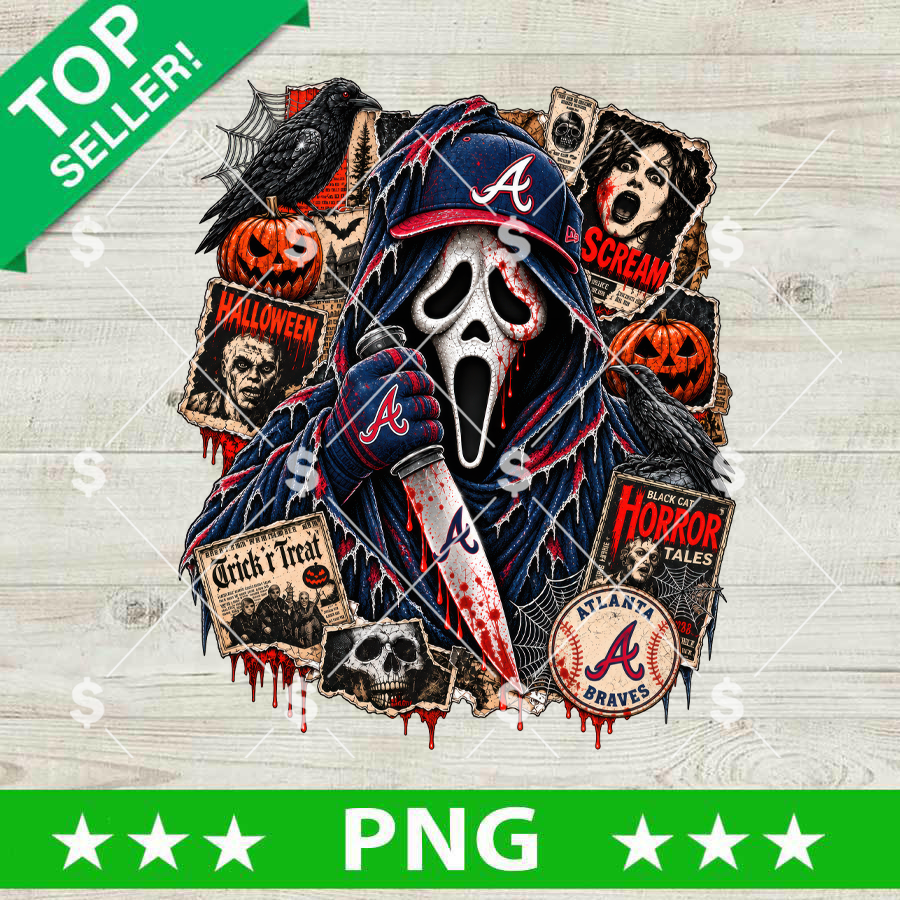 Atlanta Braves Ghostface Halloween PNG