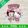 Betty Boop Hello Kitty PNG with pink bows hearts and BOOP lettering