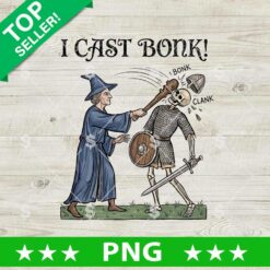 I Cast Bonk wizard hitting armored knight