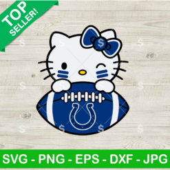 Hello Kitty Indianapolis Colts SVG, Indianapolis Colts SVG Design, Hello Kitty Colts Digital Download