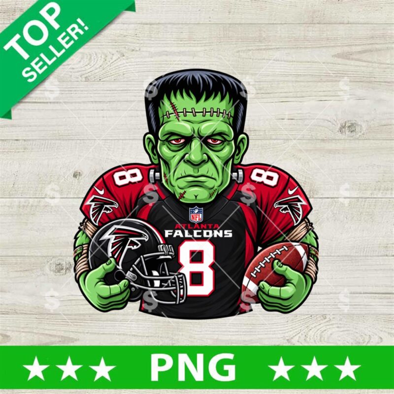 Atlanta Falcons Frankenstein PNG football design with green monster wearing jersey