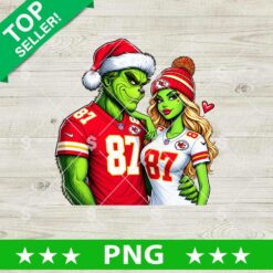 Kansas City Chiefs Grinch Christmas PNG with football characters