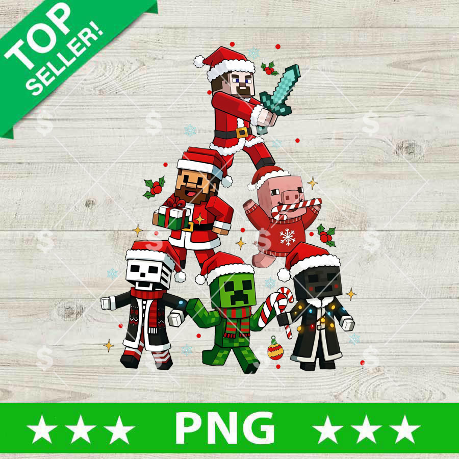 Minecraft Christmas PNG Download characters