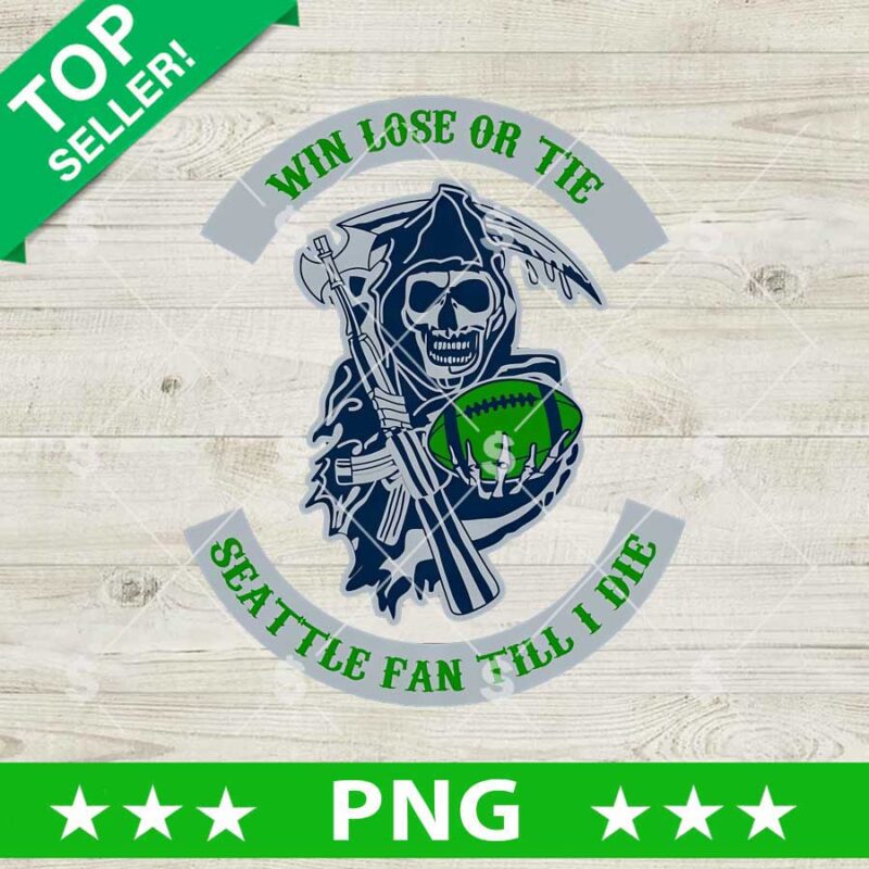 Seattle Fan Dad PNG featuring a skeleton in a wide-brimmed hat holding a green football with circular football lettering