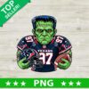 Houston Texans Frankenstein PNG football design with green monster wearing jersey
