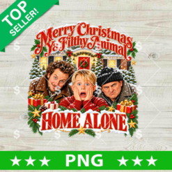 Home Alone Christmas PNG, Merry Christmas Ya Filthy Animal Digital Sublimation Design
