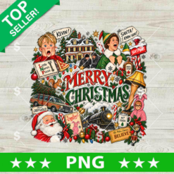Christmas Movies PNG Sublimation Design, Classic Holiday Film Collage, Home Alone Sublimation Design