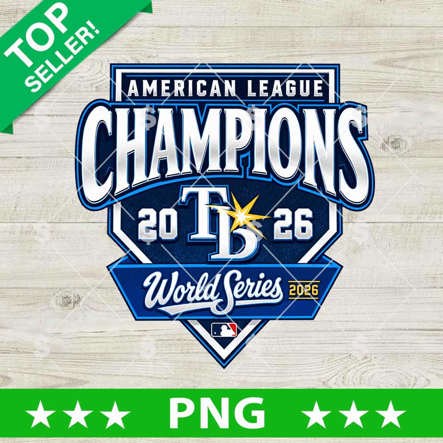 Tampa Bay World Series 2026 Rays Baseball PNG transparent background clipart featuring interlocking TB logos, World Series branding, and athletic typography for DTF printing and sublimation.