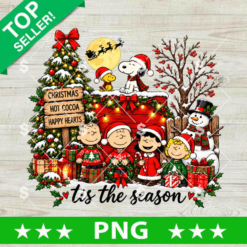 Peanuts Christmas Wonderland PNG, Tis The Season Charlie Brown and Snoopy holiday digital design for sublimation.