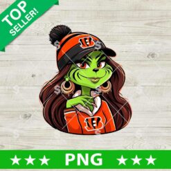 Cincinnati Bengals PNG Grinch girl football sublimation design for DTF shirts