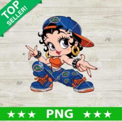 Cartoon character in team streetwear pose betty boop florida gators png