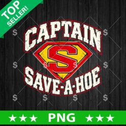 Captain Save A Hoe PNG distressed digital design with superhero shield emblem for custom t-shirts and DTF printing.