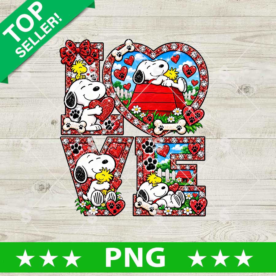 Snoopy LOVE PNG Valentine dog sublimation digital design download