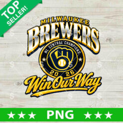 Milwaukee Brewers NL Central Champions PNG, Sports Sublimation Design