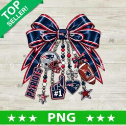 New England Patriots Glitter Bow PNG football charms keychain sublimation digital cut file design