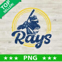 Vintage Tampa Bay Rays Baseball PNG batter silhouette digital cut file design