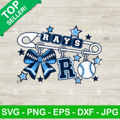 Tampa Bay Rays SVG, PNG, Retro Baseball Bow Digital Cut File for Cricut
