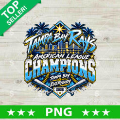Tampa Bay Rays American League Champions 2026 PNG transparent background graphic for sublimation and DTF printing