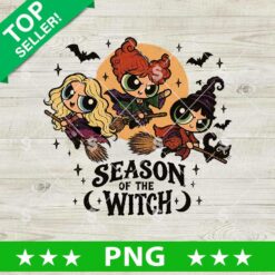 Season of the Witch PNG with Powerpuff Girls as witches on broomsticks