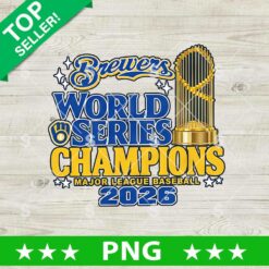 Milwaukee Brewers World Series Champions 2026 PNG trophy baseball digital cut file design