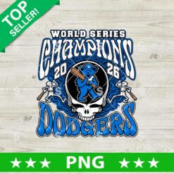 Los Angeles Dodgers World Series Champions 2026 PNG Grateful Dead baseball design