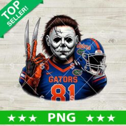 Florida Gators Michael Myers PNG showing horror football mashup graphic for sublimation t-shirts and tumblers.