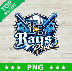 Tampa Bay Rays Pride PNG Sublimation Design featuring crossed baseball bats, Tampa Bay skyline background, TB logo, and Rays Pride script text.